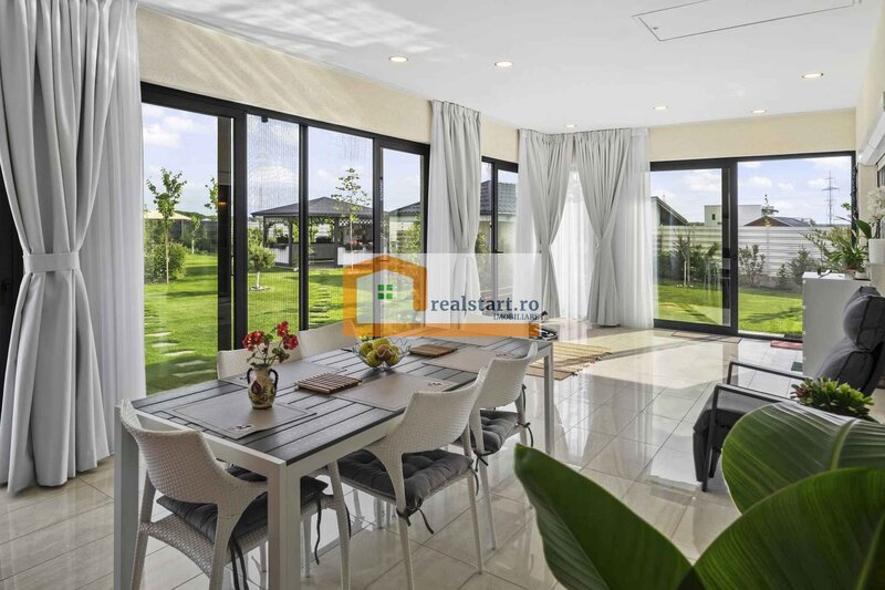 Codrii Vlasiei langa padure, vila P+Pod, 1500 mp teren, terasa 40 mp, complex securizat
